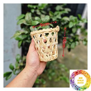 Cesta de Bambú Reutilizable para Transportar Bebidas con Diseño Tejido Calado para Bebidas para Llevar y Servicio de Restaurantes, Suministro al por Mayor - Product Image 3