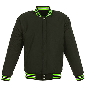 Wholesale Unisex Premium Quality Winter <b>Varsity</b> Satin <b>Bomber</b> <b>Jackets</b> Windproof Eco-Friendly Custom Logo Durable Button Closure - Product Image 5