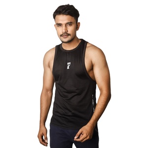 Logotipo estampado personalizado al por mayor de alta calidad 100% Jersey de algodón en blanco Top hombres camiseta sin mangas gimnasio camiseta sin mangas hombres por Bangladesh - Product Image 1