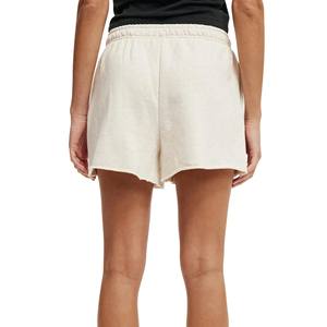 Nouveaux shorts de sport pour femmes, couleur unie, logos personnalisés imprimés en sérigraphie, ourlet brut, respirants, séchage rapide, taille élastique, bouton - Product Image 5