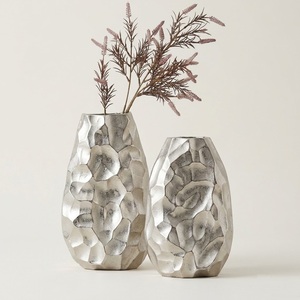 Luxury Handcrafted Silver Metal <b>Tree</b> Trunk Vase Set Aluminum Flower Pots for Modern Home and Wedding <b>Tabletop</b> Decoration - Product Image 6