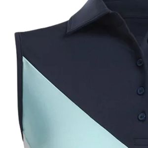 Women's <b>White</b> Blue Color Block <b>Polo</b> Shirt Short Sleeve Lightweight Sports Top Stylish Outdoor Wear for Golf Training - Product Image 4