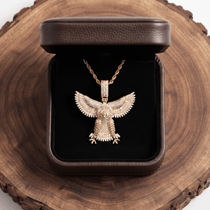 Colgante de Plata de Ley 925 Personalizado con Diseño de Águila Hip Hop y Moissanita, Fabricante Mayorista de Joyería - Product Image 4