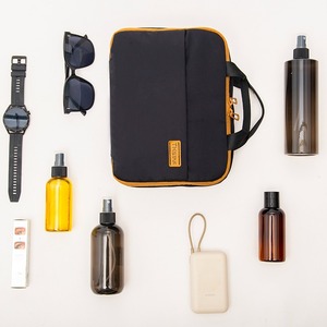 Black twill women's <b>toiletry</b> bag travel cosmetic <b>storage</b> bag daily handbag - Product Image 4