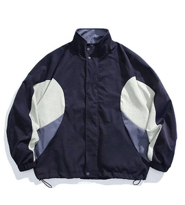 Chaqueta Deportiva con Capucha para Hombre, Cortavientos, con Bloques de Color, Cierre de Cremallera, Poliéster, para Otoño - Product Image 4