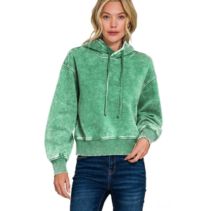 Street Wear Latest Design Custom Logo Oversized Crop <b>Top</b> Pullover Sweatshirt Cropped Hoody Women Crop <b>Top</b> Hoodies - Product Image 2