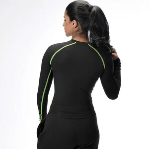 Camiseta Deportiva de Compresión con Alto Contenido de Elastano para Mujer, Ajustada, Manga Larga, Absorbe la Humedad, Poliéster/Nailon, Ajuste Ceñido al Cuerpo - Product Image 2