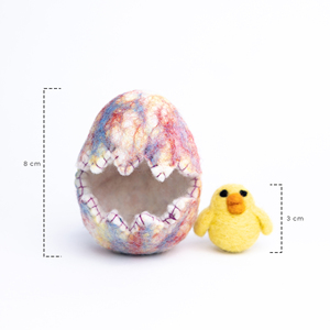 ของเล่นไก่ฟักไข่ทำมือจากผ้าสักหลาดและไหมพรม ของเล่นไก่ฟักไข่แบบอินเทอร์แอคทีฟสำหรับเด็ก ของตกแต่งอีสเตอร์แบบกลวง - Product Image 6