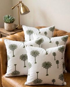 Printed Cotton Cushion Cover Square Throw Pillowcase Floral <b>Sofa</b> <b>Pillow</b> Cover for Bedroom Living Room Decor - Product Image 5