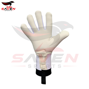 Gants de gardien de but de football blancs et rouges en PU, à doigts complets, antidérapants, avec sangle de poignet réglable, respirants, équipement sportif unisexe - Product Image 2