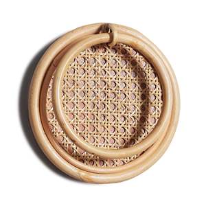 Juego de toallero de baño sostenible de ratán natural, anillo para colgar toallas, buen precio, barra para toallas de baño - Product Image 2