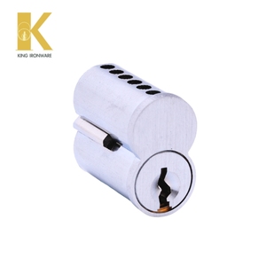 Cylindre de serrure de porte avec logo personnalisé disponible, chrome satiné, laiton, 6 goupilles, clé B, SFIC, pour la sécurité des portes - Product Image 4