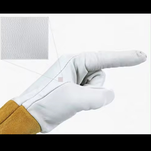 Gants de soudage légers en cuir de vachette marron doublés de polaire, flexibles et résistants à la chaleur, gants de soudage personnalisés - Product Image 6