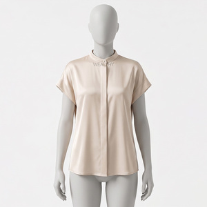 Nouveauté 2026 : Blouse boutonnée pour femme grande taille, en coton et fibre de bambou, teinte en fil, brodée, à carreaux, personnalisable, respirante, pour le bureau - Product Image 3