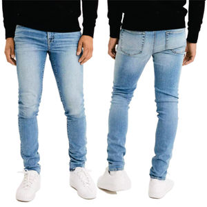 Vente en gros d'usine : Pantalons en jean déchirés pour garçons, Jeans personnalisés bleus pour adolescents - Product Image 1