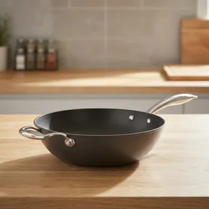 Elegant and Premium Nitrile Coated <b>Cast</b> Iron Frying <b>Pan</b> 24 Cm with Even Heat for Saute and Grill Cooking - Product Image 3