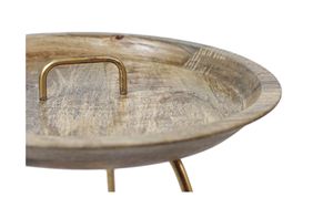 Modern Round <b>Wood</b> <b>Coffee</b> <b>Table</b> with Gold Metal <b>Legs</b> Contemporary Living Room Furniture Handmade Design - Product Image 3