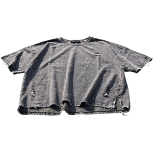 T-shirt personnalisé effet vieilli pour hommes et femmes, 100 % coton, col rond, manches courtes, t-shirts unisexes effet vieilli, haut personnalisé effet vieilli - Product Image 1