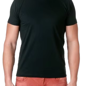 เสื้อยืดคอกลมแขนสั้นสีดำล้วนทรงเข้ารูปผ้าคอตตอนเจอร์ซีย์สำหรับผู้ชาย สวมใส่สบายๆ แบบเรียบง่าย - Product Image 5