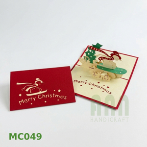 Handicraft Custom 3D Laser Cut Christmas Snowman Rectangle Greeting Cards Thermal Transfer Printed Vietnam Hanoi Use Lovely - Product Image 4