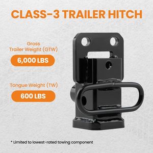 6000 Lbs Class 3 Trailer Hitch Mount for Dodge Ram 1500 2019 2024 2 Inch Receiver - Product Image 4