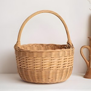 Top selling rattan <b>storage</b> <b>baskets</b> with handle flower girl accessory woven gift <b>basket</b> supplies - Product Image 4