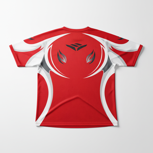 Maillot de sport en mesh respirant sublimé imprimé sur mesure de qualité supérieure en gros - Service OEM, uniforme multi-logo rouge/blanc, séchage rapide - Product Image 2
