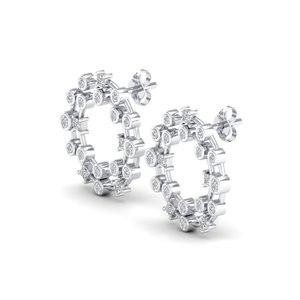 REYES, Nuevos Aretes de Plata de Ley 925 con Moissanita, Regalo de Boda, Joyería Fina, Diseño Moderno, Estilo de Aro Redondo, para Mujer - Product Image 3