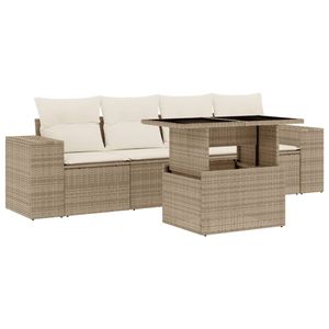 Conjunto de Sofás de Jardín en Beige y Blanco Crema - Product Image 2