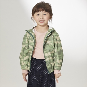 ODM Sudadera con capucha Camuflaje Verde Abrigo corto Estilo hermoso para niñas - Product Image 1