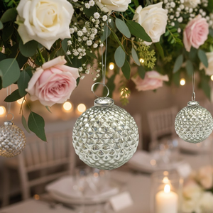 เครื่องประดับตกแต่งต้นคริสต์มาสทรงกลมแก้วเมอร์คิวรี่ลายนูน รุ่น VIXM14007 ขายดีอันดับต้นๆ |   ชุดตกแต่งวันหยุดสุดหรูหราสำหรับตกแต่งบ้านและงานปาร์ตี้ - Product Image 5