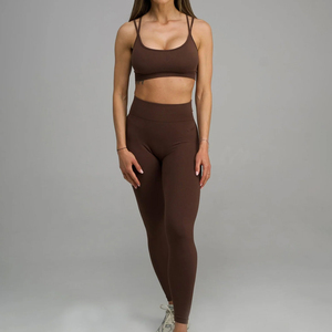 Conjuntos de Yoga Deportivos sin Costuras con Logotipo Personalizado al por Mayor, Ropa Deportiva para Mujer, Conjuntos de Yoga para Gimnasio y Entrenamiento, Ropa Deportiva de Alta Calidad - Product Image 2