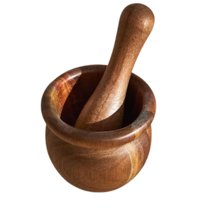 Wooden Mortar and Pestle Grinder/<b>Chopper</b> Herb Spice Masher Mortar for Herbs for Garlic Press Coffee Ginger Crusher - Product Image 6