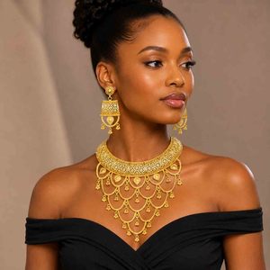 Juego de Joyería Nupcial Tradicional Turca y de Dubái, Chapado en Oro de 14K, 18K y 24K, Estilo Africano, Venta al Por Mayor - Product Image 3