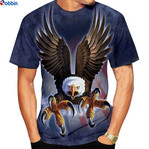 T-shirt de sublimation pour homme, motif aigle violet, manches courtes, col rond, décontracté, respirant, tricoté, coupe régulière, impression photo - Product Image 5