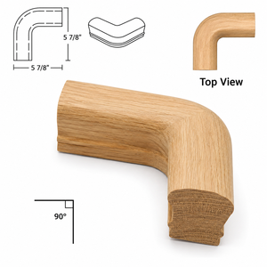 ราวจับบันไดไม้โอ๊คแดงแบบหมุนได้ รุ่น EFS Solid Wood ขนาด 2-1/4 นิ้ว x 2-3/8 นิ้ว ทนทาน ติดตั้งง่าย - Product Image 2