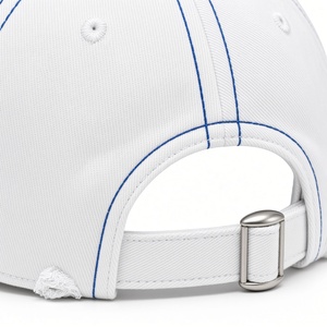 Gorra de Béisbol de Mezclilla Blanca para Hombre, Estilo Dad Hat, con Bordado de Letras Azules, de Algodón Desgastado, Ajustable, Casual, para Exteriores - Product Image 5