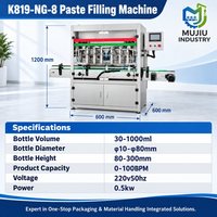 Machine de remplissage de bouteilles de shampoing avec huit têtes de piston et changements de vitesse de dosage pour les emballages de vente au détail K819-NG-8