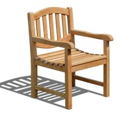 Sillón Reclinable Moderno y Duradero de Teca para Exteriores con Asa, Impermeable, Cómodo y Apilable para Apartamento, Sala de Estar, Cocina