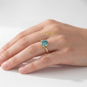 แหวนหมั้นเพชรทรงกลมเพาะเลี้ยงในห้องปฏิบัติการ เงินแท้ 925 ประดับเพชรเม็ดเดี่ยวหกขา แหวนแต่งงานสำหรับผู้หญิง เครื่องประดับชั้นดี - Product Image 6