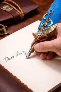 Set de Regalo de Diario de Cuero Vintage Hecho a Mano - Pluma de Caligrafía Antigua y Tinta con Diario de Borde Rústico en Caja de Lujo - Product Image 4