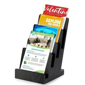 Elegante y Moderno Porta Revistas de Madera de Acacia Ecológica con Tapa y Cuchara - Acabado Natural - Product Image 6