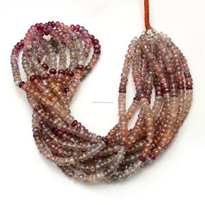 Perles en forme de rondelle lisse multi-saphir super naturel 4.50x4.50 MM 16 pouces perles de pierres précieuses utilisation de brin pour la fabrication de bijoux - Product Image 1