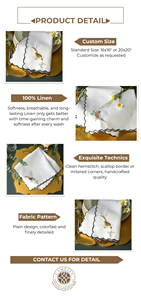 Servilleta de lino natural con bordado de faisán, suave pero duradera, que aporta un encanto rústico campestre a mesas de comedor y eventos. - Product Image 2