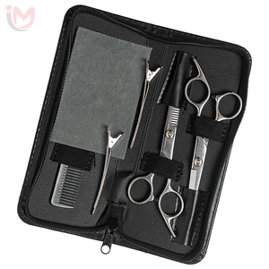 Juego de Tijeras de Peluquería Profesionales de Acero Inoxidable en Color Dorado y Negro, Kit de Tijeras para Salón de Belleza, Proveedor de Artículos para Salón - Product Image 4
