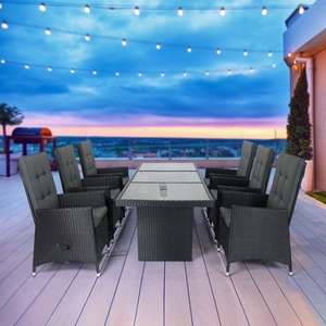Juego de Muebles de Jardín para Exteriores IPRO Premium, Duradero, de Hierro y Mimbre, Resistente a los Rayos UV, Lavable, Moderno, No Plegable - Product Image 1