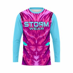T-shirt sportif à manches longues pour homme Storm Wear, imprimé par sublimation, coupe classique, col rond, séchage rapide, polyester tricoté, motif imprimé - Product Image 1