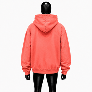 Sudadera con Capucha Gótica Rosa Coral con Diseño de Cruz con Tachuelas y Mangas Adornadas con Pedrería, Sudadera Unisex Estilo Urbano Informal - Product Image 2