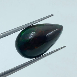 Ópalo de Fuego Natural Negro, Corte Pera, Piedra Suelta de 6.50 Quilates, 11.50x19.20MM, para Joyería - Product Image 1