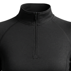Women's <b>Long</b> <b>Sleeve</b> Fitted Compression <b>Top</b> Solid <b>Black</b> Zipper Closure Seamless Design Polyester Material Running <b>Gym</b> Apparel - Product Image 6